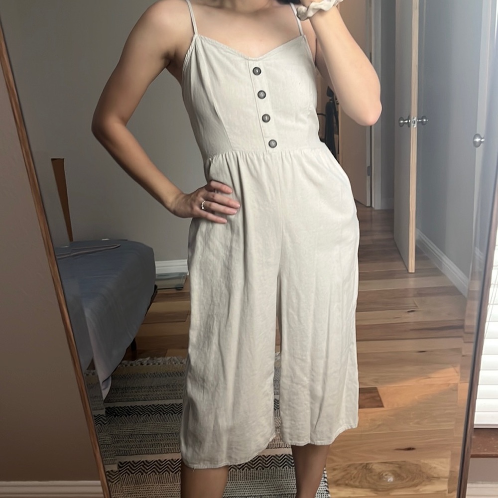 Linen blend jumpsuit